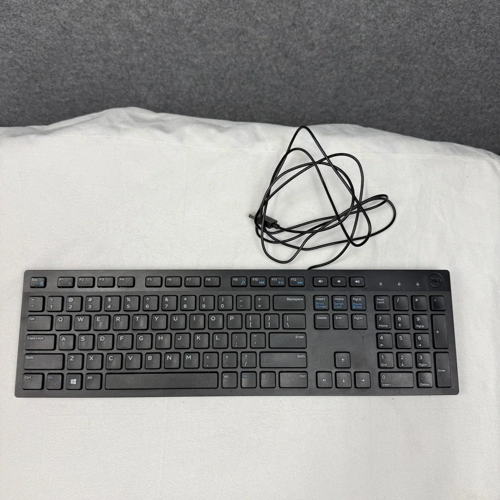 Dell KB216d Wired Keyboard Black USB Full Size Multimedia Keys Chiclet Style